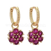 Серьги-кольца из латуни с микро-паве из фианита EJEW-K083-25G-C