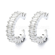 Серьги-каффы из латуни с микропаве и кубическим цирконием EJEW-C086-10P