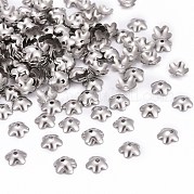 5-Petal Flower Smooth Surface 304 Stainless Steel Bead Caps STAS-R065-57