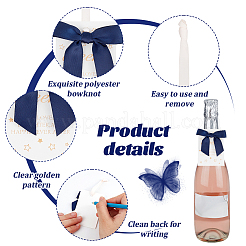 30 nœud papillon en polyester et pendentif décoratif en papier cartonné&nbsp;HJEW-OC00028-03