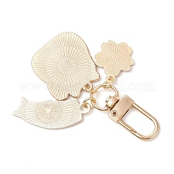Pendentif décoratif en alliage émaillé en forme de fleur de poisson et de chat porte-bonheur&nbsp;AL-CJEB47-01