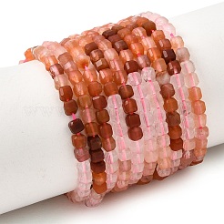 Perles dégradées de quartz rutile rouge naturel en poils de lapin et de quartz rose naturel&nbsp;GG-CBA4808-B02-02