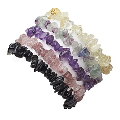 12 constellation de bracelets extensibles en perles de pierres précieuses mélangées naturelles pour femmes et hommes&nbsp;BJEW-JB10264-02