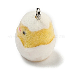 Pendentifs mignons en résine floquée&nbsp;RESI-L043-02P-04