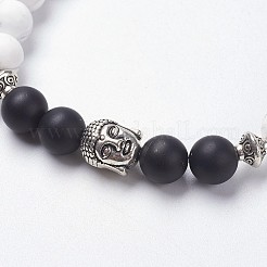 Bracelets extensibles avec perles en pierre précieuse naturelle&nbsp;BJEW-JB03697