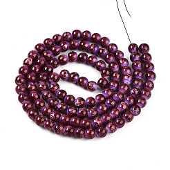 Chapelet de perles en verre baking paint&nbsp;DGLA-N008-8mm-04