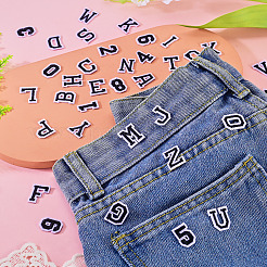 36 pz 2 set 2 stili lettere a~z e numero 0~9 set di toppe da cucire ricamate in poliestere&nbsp;PATC-TA0001-55G