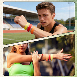 50 pulsera desechable de PVC de 5 colores&nbsp;BJEW-GF0001-42