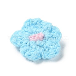 Accessori per ornamenti in cotone all'uncinetto fatti a mano con fiori di prugna bicolore&nbsp;AJEW-WH0326-51I