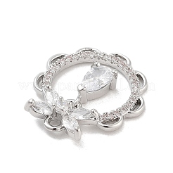 Ciondoli in ottone con pavé di zirconi chiari&nbsp;LS-KK-Z061-10P
