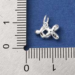 925 Blumenanhänger aus Sterlingsilber mit Biegeringen.&nbsp;STER-H118-01S