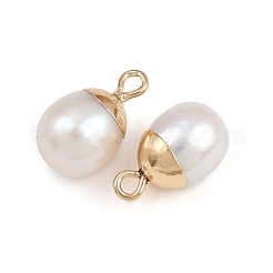 Natürliche Perlen runde Charms&nbsp;KK-D423-09G