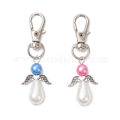 2 pieza de colgante de perlas de imitación de plástico ABS con forma de ángel&nbsp;HJEW-JM03818
