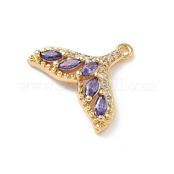 Pendentifs avec zircon cubiques à micro-pavés en laiton&nbsp;KK-Z136-45G-03