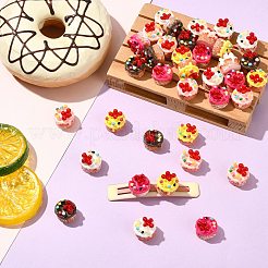 40 décoration de gâteau aux fraises en résine bicolore&nbsp;DJEW-CJ0001-20