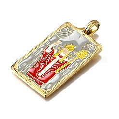 Tarot 304 Edelstahl Emaille Anhänger&nbsp;STAS-M119-07D-G
