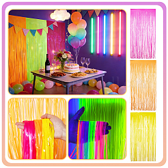 3 rideau à franges en feuille de plastique 3 couleurs&nbsp;DIY-ME0003-73A
