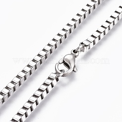 Collane a catena quadra in acciaio inossidabile 304 anti-ossidazione&nbsp;NJEW-F248-04A-P