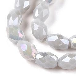 Brins de perles de verre galvanisées de couleur unie opaque&nbsp;EGLA-N013-P4mm-B05