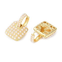 Orecchini a cerchio da donna in vero ottone barocco placcato oro 18k&nbsp;EJEW-S232-02G-01