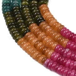 Gefärbt natürlichen weißen Jade Perlen Stränge&nbsp;G-H333-02D