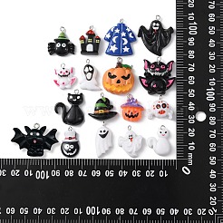34pcs 17 styles de pendentifs en résine opaque&nbsp;RESI-CJ0003-05