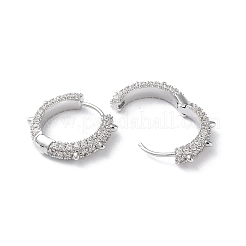 Pendientes de aro de circonio cúbico de micro pave de latón&nbsp;EJEW-P259-02P