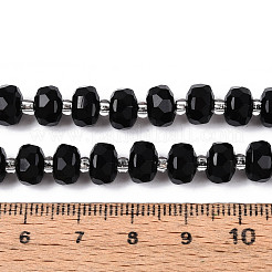 Natürliche schwarze Onyxperlenstränge (gefärbt und erhitzt).&nbsp;G-N327-08A-01