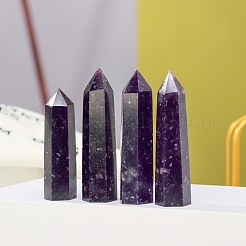 Torre de piedra de mica violeta/lepidolita natural para decoración del hogar&nbsp;PW-WG15957-01