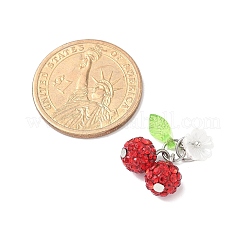 Colgantes de cereza con rhinestone de arcilla polimérica hechos a mano&nbsp;PALLOY-JF03868-03