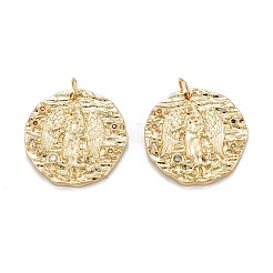 Pendentifs avec zircon cubiques à micro-pavés en laiton&nbsp;ZIRC-J040-45G
