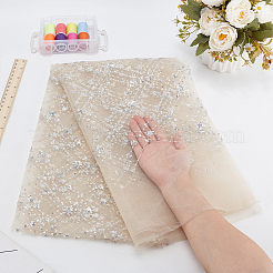 Pailletten-Polyester-Spitzenstoff&nbsp;DIY-WH0622-147A