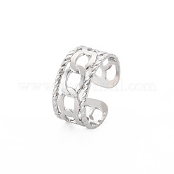 Anello polsino aperto a forma di catena a maglie in acciaio inossidabile 304 anti-ossidazione per donna&nbsp;RJEW-S405-150P