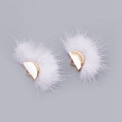 Faux Nerz Pelz Halbkreis Anhänger&nbsp;WOVE-F021-02G-09-1