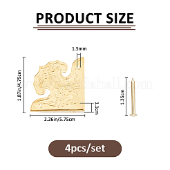 4 pièce de protection d'angle de boîte en laiton&nbsp;FIND-FH0017-05G