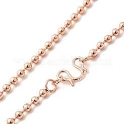 Colliers à chaîne à billes en laiton plaqué 1.5 mm pour femmes et hommes&nbsp;MAK-L044-63RG