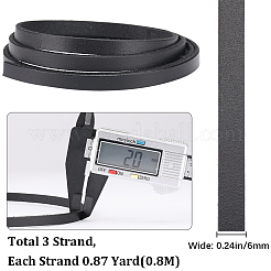 3 Stück flaches Lederschmuckband&nbsp;WL-GF0001-16D-02