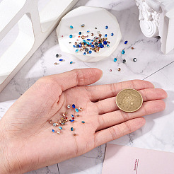 Cabochons en verre avec strass de dos avec point&nbsp;RGLA-YS0001-03