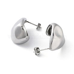 Anlaufgeschützte Ohrstecker aus gedrehtem Edelstahl 304 in Tropfenform&nbsp;EJEW-D095-06P