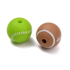 Perlas de silicona ecológicas de grado alimenticio con temática deportiva&nbsp;SIL-T058-03M-01