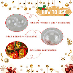 10 Stück transparente Acryl-Weihnachtskugel-Anhänger&nbsp;DIY-CP0013-38B