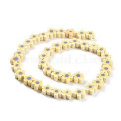 Brins de perles en argile polymère faites à la main avec des fleurs&nbsp;CLAY-M003-07C