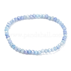 Braccialetti elasticizzati da donna con perline di vetro rondelle sfaccettate di colore ab&nbsp;BJEW-PH01822-06