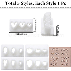 5 Stück 5 Stile Blütenblatt Harz Ton Ausstecher&nbsp;DIY-CP0010-35