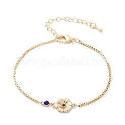 Bracelets à maillons en laiton micro pavé de zircons cubiques pour anniversaire&nbsp;BJEW-U031-01G-09
