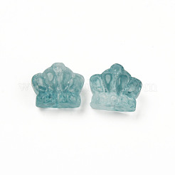 Perle di vetro verniciato a spruzzo trasparente bicolore&nbsp;GLAA-Q092-02-C09