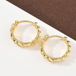 Boucles d'oreilles créoles torsadées en laiton&nbsp;EJEW-G446-03G