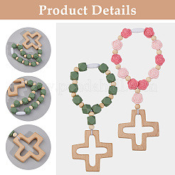 2 ornement en perles de silicone&nbsp;HJEW-DC00107