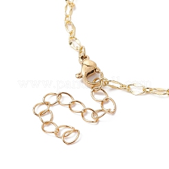 Realizzazione di braccialetti a catena a maglie con perline fatti a mano in ottone e morganite naturale&nbsp;AJEW-JB01150-39