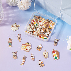 40 pièce 10 styles de pendentifs en alliage émaillé à thème alimentaire&nbsp;ENAM-TA0003-66